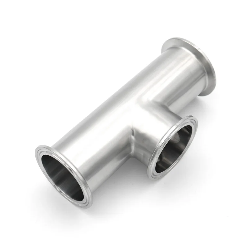 Tri Clamp Reducing Low Neck Tee Short Outlet 1.5 2Inch 304 316L Sanitary Stainless Steel Homebrew Beer Pipe Fittings