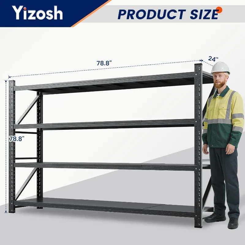 7000LBS Heavy Duty 4-Shelf Adjustable Steel Organization Shelving，79