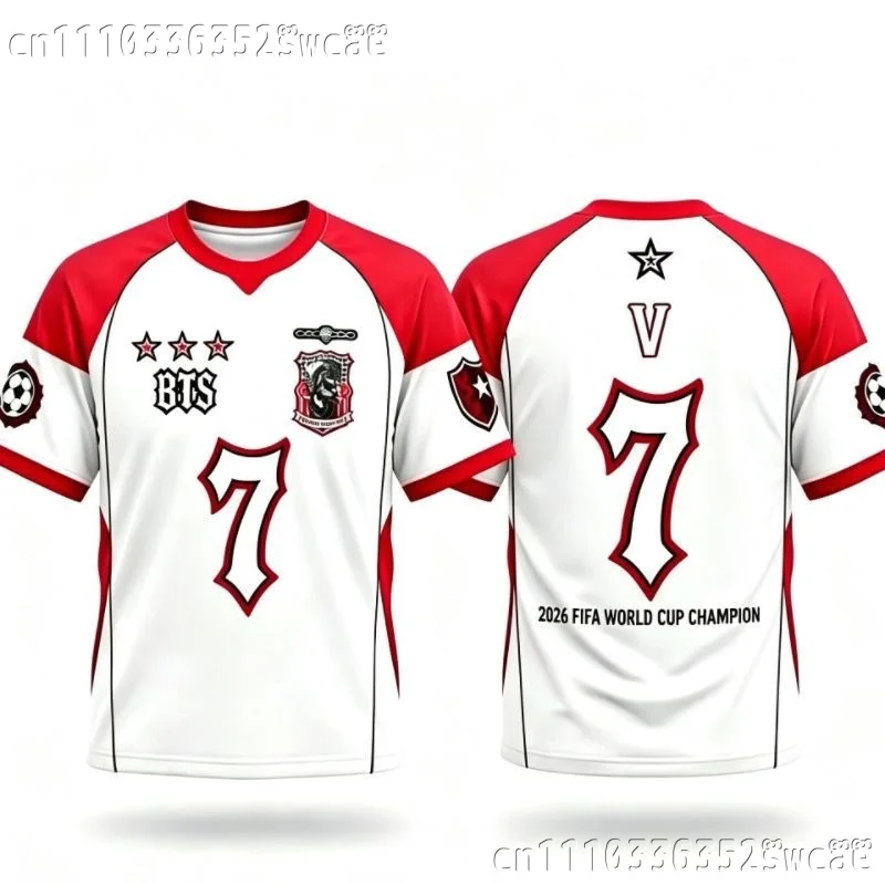 FamilyMatching 2026 New Tour  Midfielder Performance Football Shirt Fan Side Support Speed Drying Sports Leisure T-shirt Men