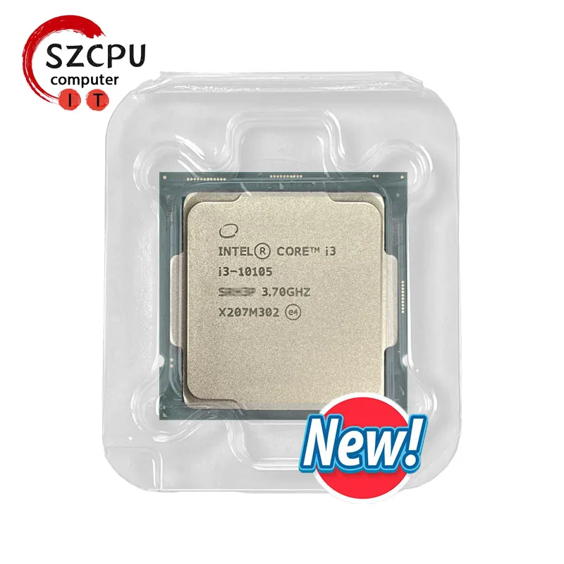 Intel Core i3-10105 NEW i3 10105 3.7 GHz Quad-Core Eight-Thread CPU  L3=6M 65W LGA1200 New but without cooler