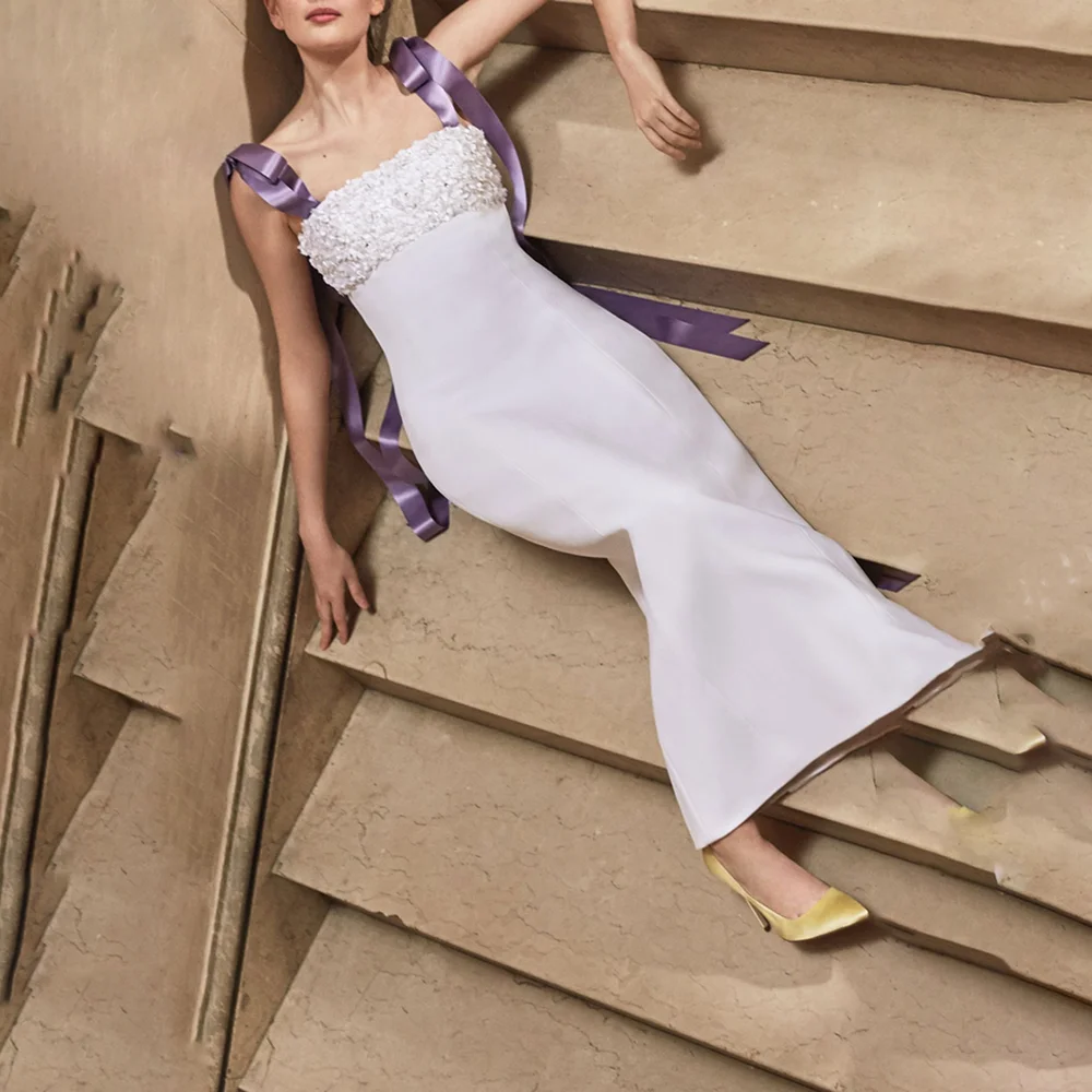 

Luxury Flower Applique Evening Dress 2025 Fishtail Skirt Custom Made Elegant Party Dresses For Women Vestidos De Gala