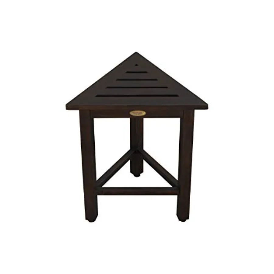 

FlexiCorner Triangle Waterproof Teak Wood Shower Bench Stool Seat Chair for Inside Shower Provides Safety Storage and Organizat
