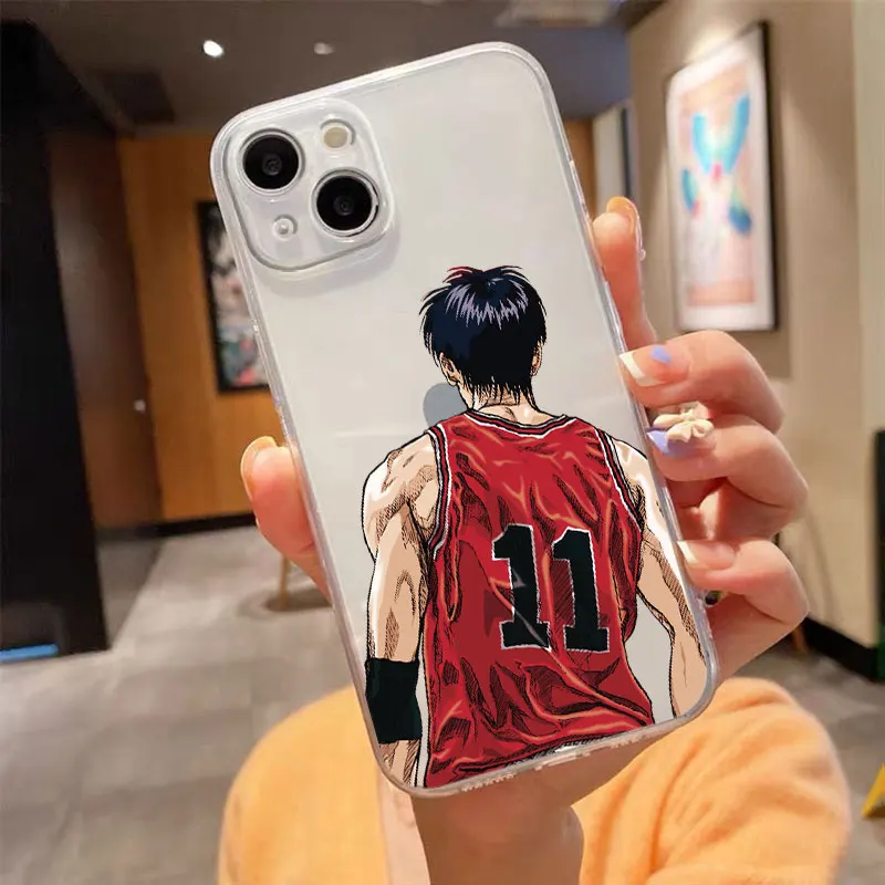 Slam Dunk Cute For iPhone 15 14 13 12 11 Pro Max XS Max X XR 7 8 Plus 6S 5S Shockproof Transparent Phone Case