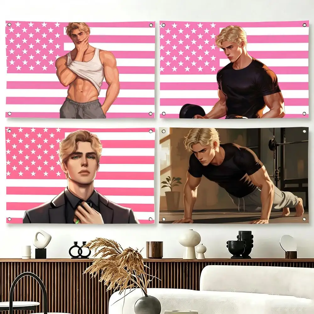 Aaron Warner Pink American Flags  For Living Room Home Dorm Decor Wall Outdoor Camping Party Banner Gifts