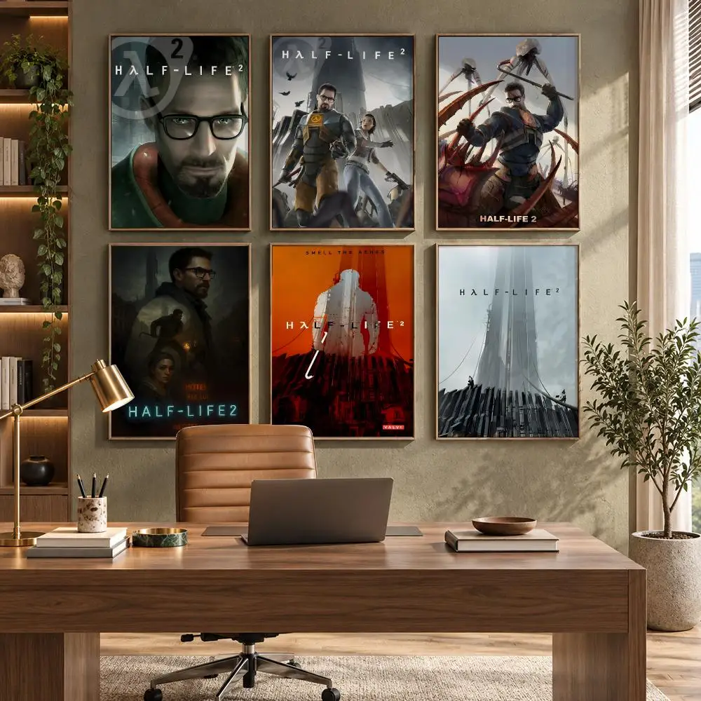 H-Half Life 2 Game Poster High-Quality Waterproof Wall Decal for Study, Living Room & Garage, Great Gift for Fans