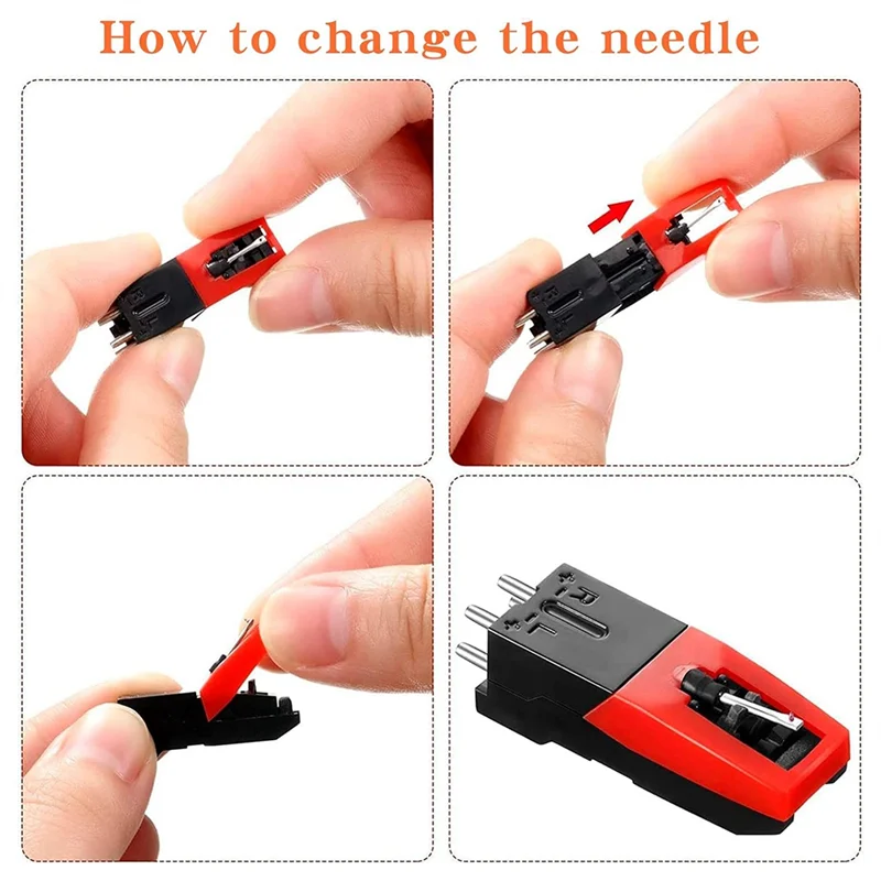 ABNL nuevo fonógrafo Ruby Stylus reproductor de discos Stylus reproductor de vinilo imán no móvil Stylus Stylus accesorios de Audio