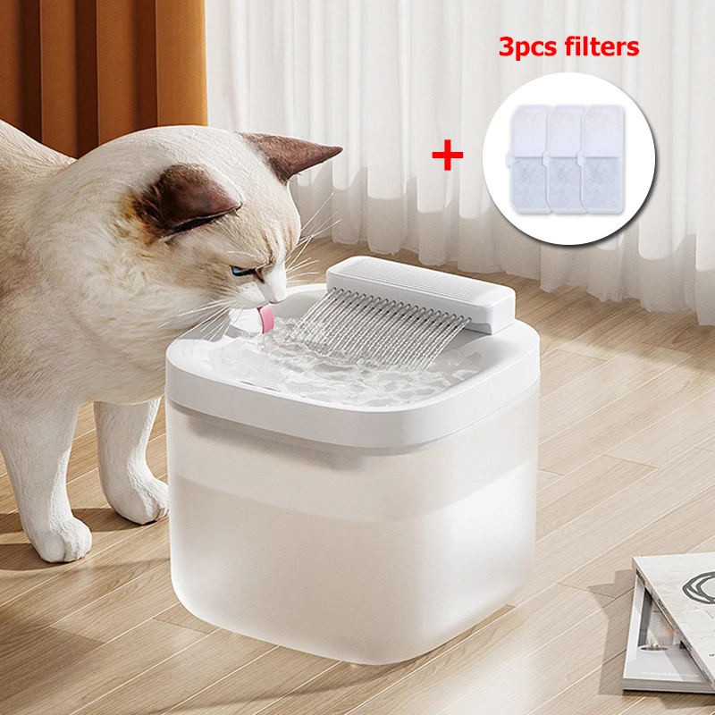 Fuente de agua para mascotas con 3 chips de filtro, circulación automática, 3L, gran capacidad, Ideal para gatos y perros, filtro de repuesto a la venta
