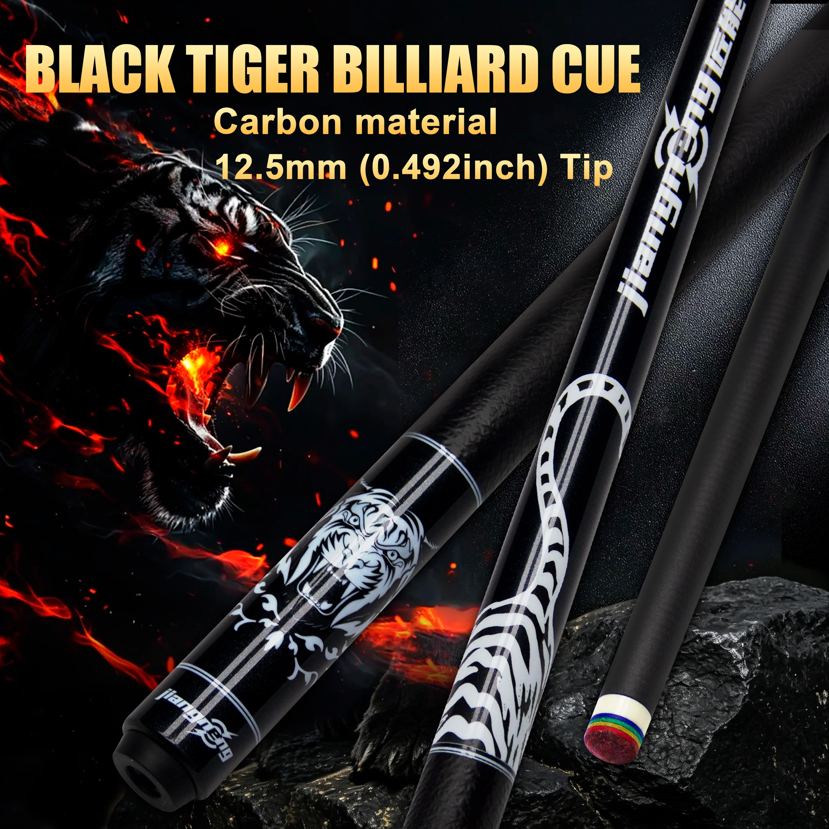 taco-de-billar-profesional-de-fibra-de-carbono-black-tiger-de-585-pulgadas-125mm-baja-deflexion-envoltura-antideslizante-3d-nano-para-mayor-precision-en-carambola