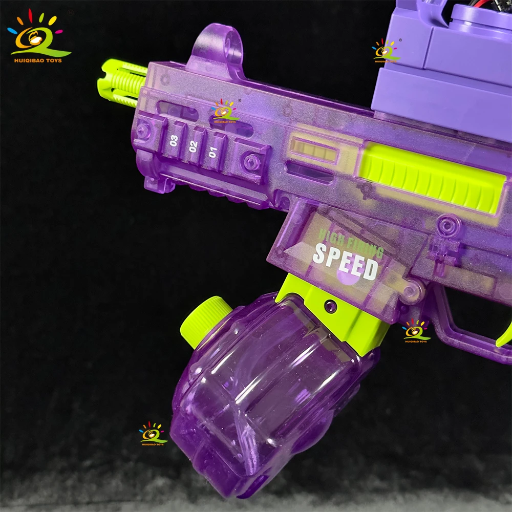 HUIQIBAO 模擬射撃子供用電動水鉄砲、自動吸水水鉄砲、夏の屋外プールおもちゃ