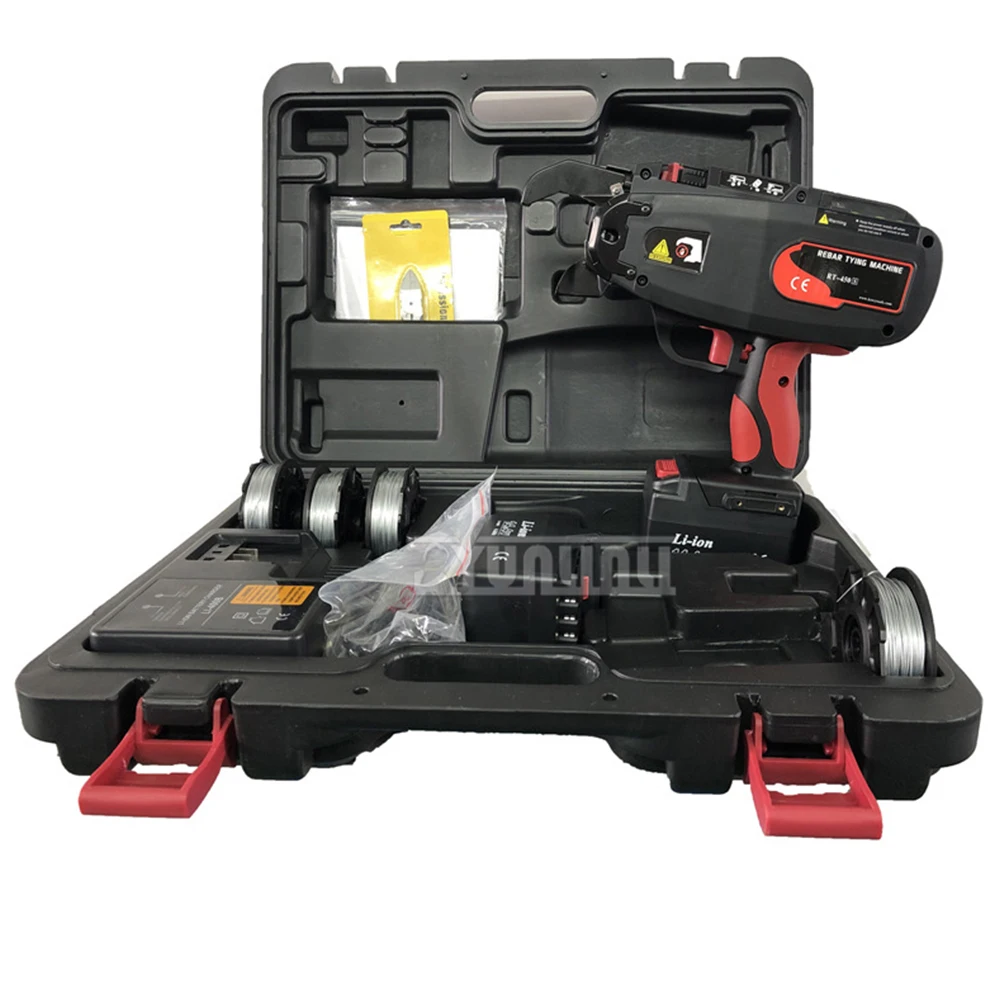 4-45mm Rechargeable Steel Bar Rod Tying Binding Machine RT450S Cordless Steel Binding Machine with Digital Display