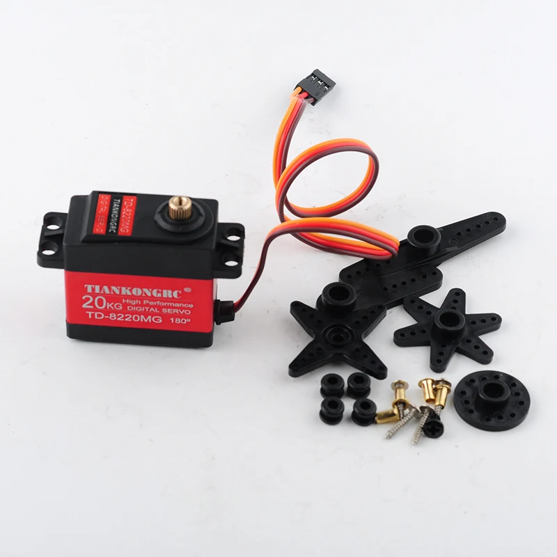 Waterproof Servo High Speed TD-8220MG 20KG 180/270/360 Degree Digital Servo Baja Servo w/Metal Arm for 1/8 1/10 1/12 RC Cars Toy