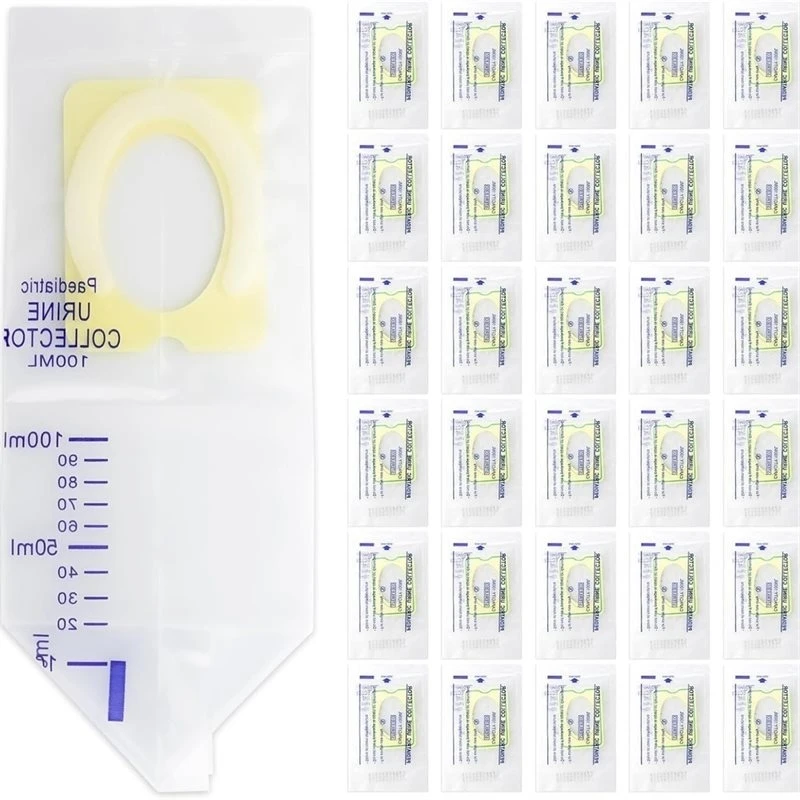 Beauty Spill-Proof 30 Pcs Pediatric Urine Bag Collectors Clear Catcher Pouch 100Ml Infant Urine Collection