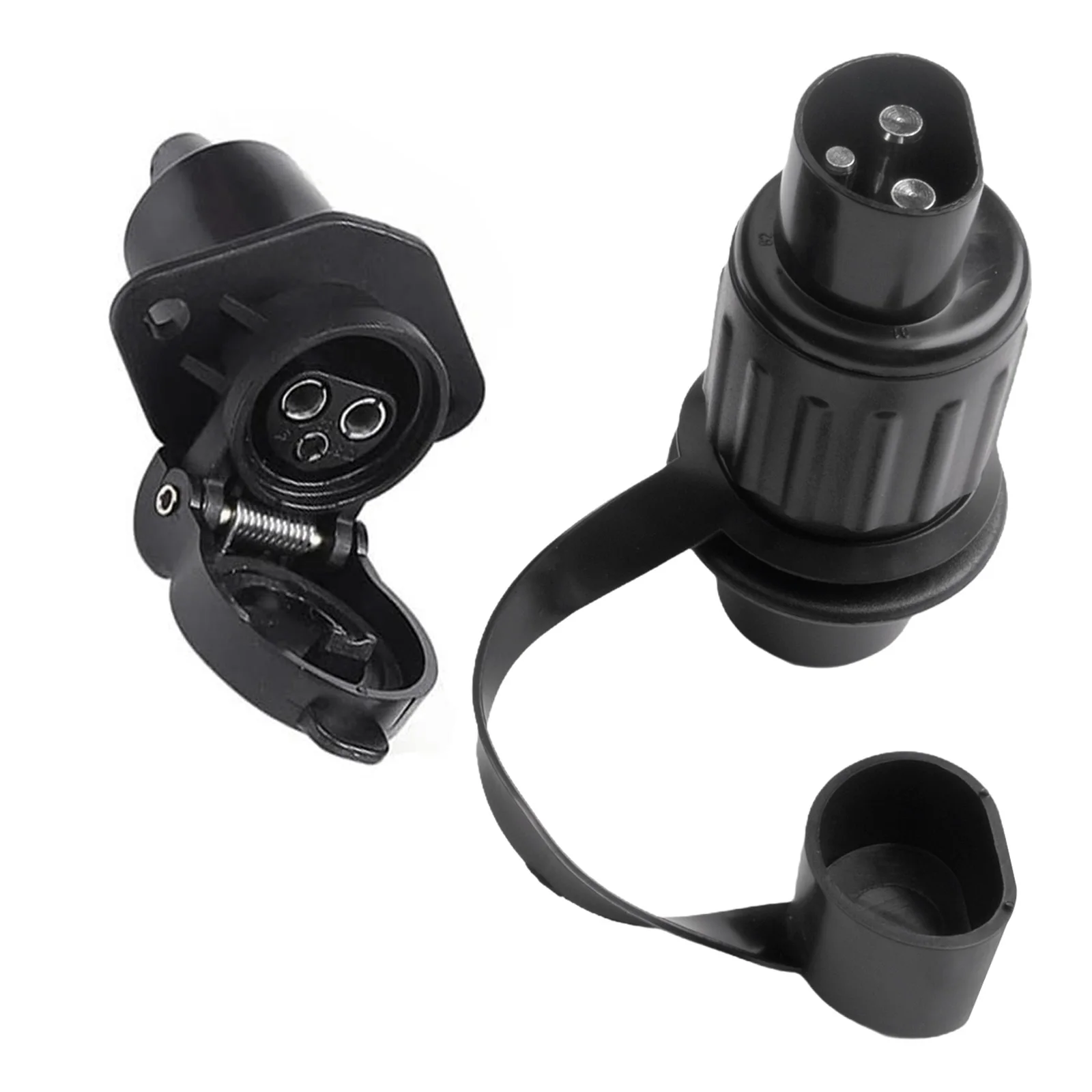 12V 3Pin Trailer Socket Connectors Round 3 Pole Plug-in Trailer Tractor For Caravans Trucks Motorhomes Boats Trailers.