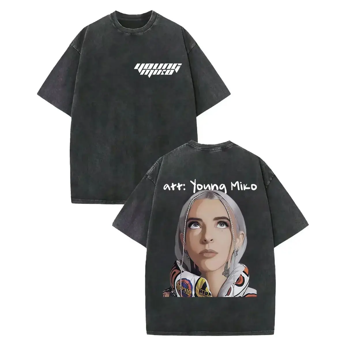 Young Miko Do Not Disturb Album Graphic T Shirt Vintage Washed Tops Fashion Hip Hop Short Sleeve T-shirt Oversized T-shirts