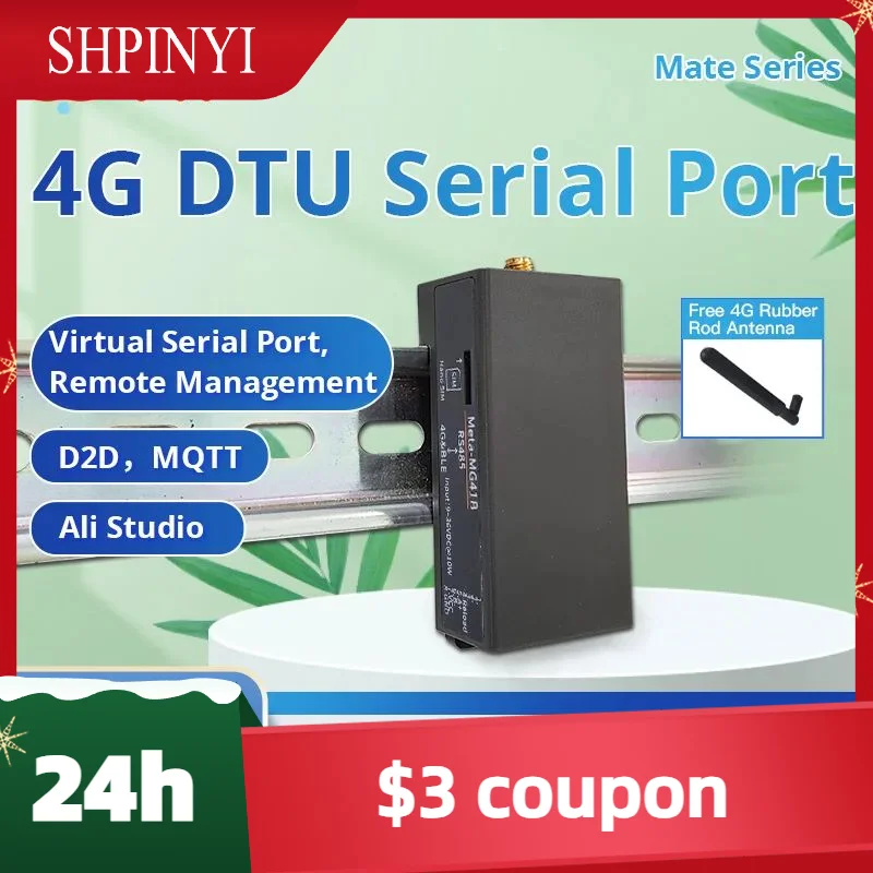 Meta-MG41B-EA For Europe, Middle East, Africa, Southeast Asia RS485 to 4G Bluetooth 2-in-1 Genie DTU Serial Communication Server