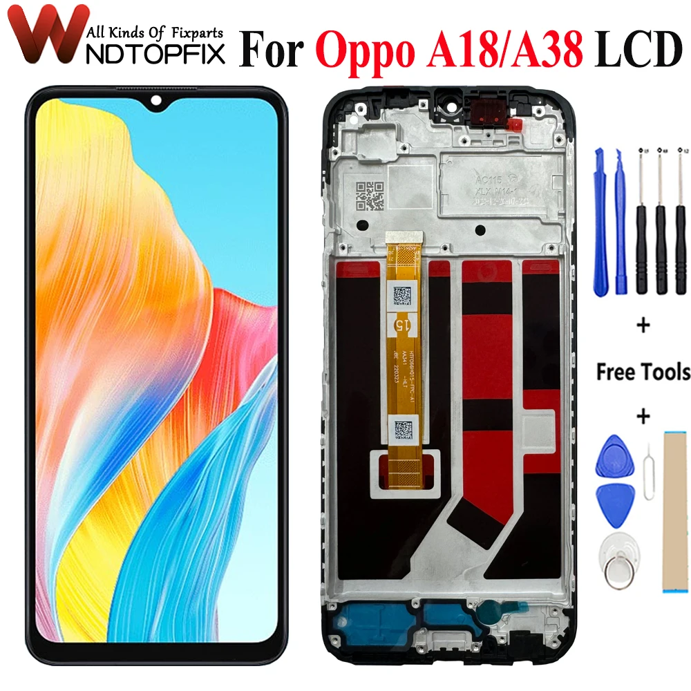 

6.56" For Oppo A18 LCD DIsplay With Frame CPH2565 Screen Digitizer Assembly Replacement Repair Parts For Oppo A38 Display