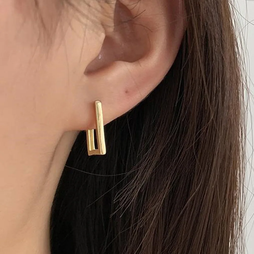 Square Geometric Earrings For Women Rectangular Gold Color Metal Earrings 2023 New Trendy Jewelry Gifts Wholesale