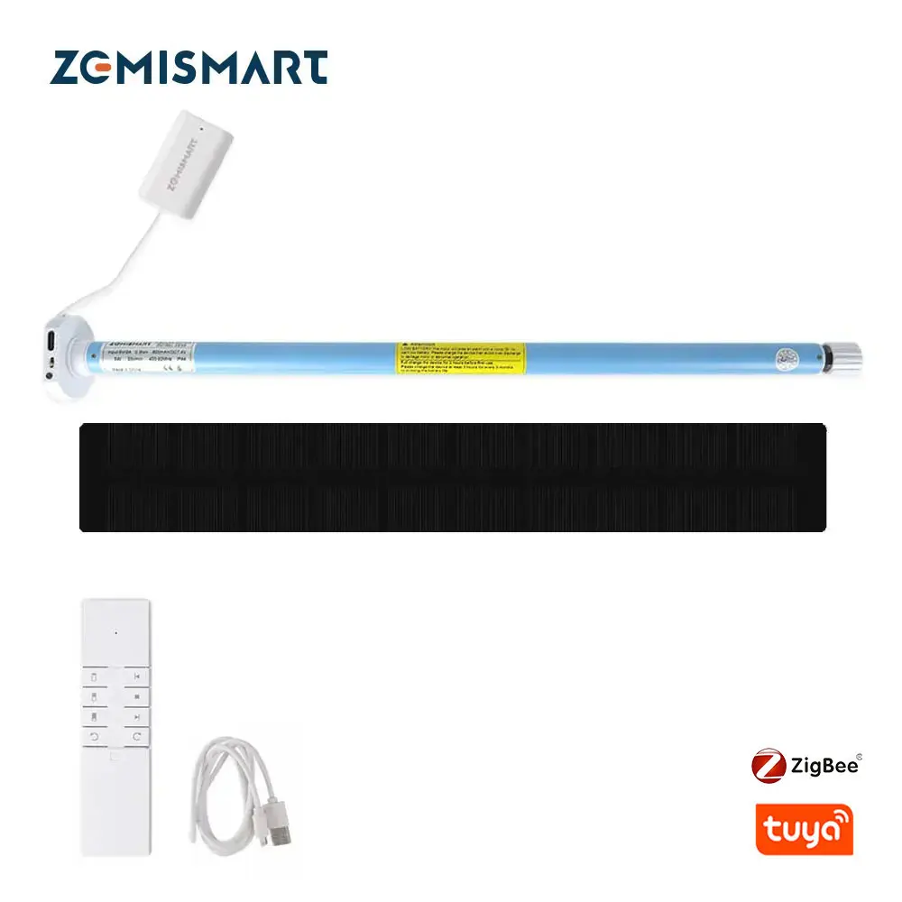 Zemismart Zigbee Rechargeable Roller Blinds Motor Work with Tuya for 17mm 25mm 28mm Tube Alexa Google Electric Curtain Engine