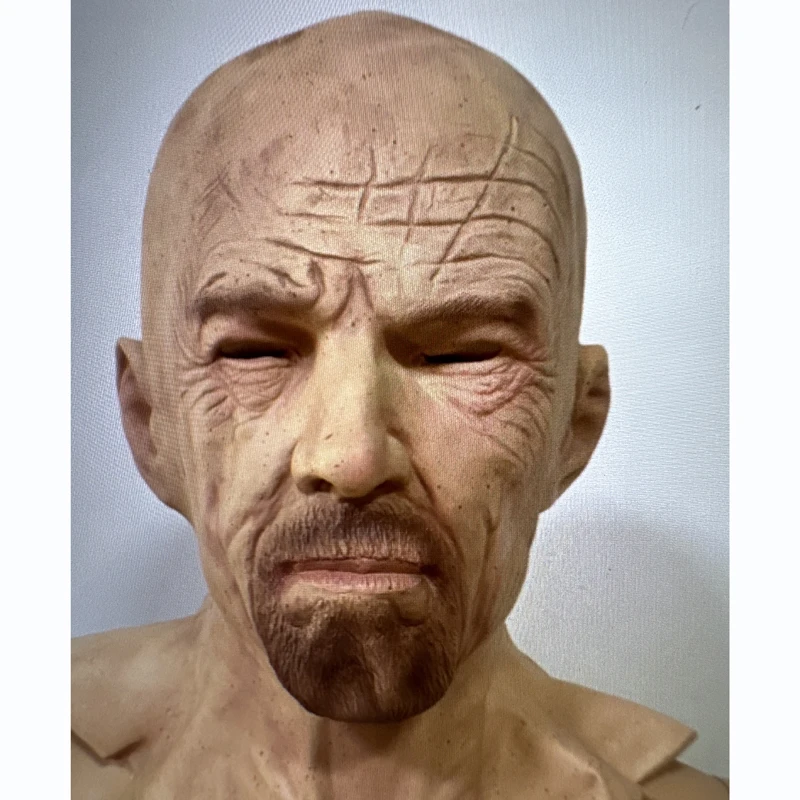 Realistic Bald Old Man Mask Breaking Bad Walter White Mask Heisenberg Latex Mask Adult Halloween Cosplay Party Masquerade Props