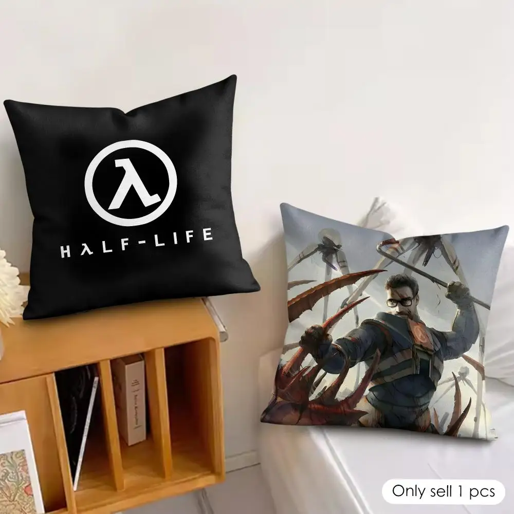 Shooter Video Game H-Half Life 2 Cushion Cover Wrinkle-Resistant Short Plush Pillow Case Breathable Machine-Washable
