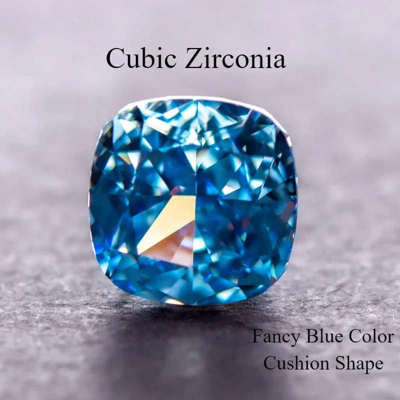 

Cubic Zirconia Cushion Shape Fancy Blue Color 4k Crushed Ice Cut Charm Beads for DIY Jewelry Making Earings Necklace Materials