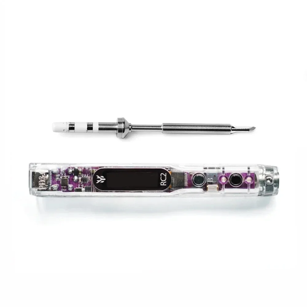 HGLRC RC2 OLED HD Display Soldering Iron with Smart Constant Temperature Compatible with TS T12 Tips for FPV Drone Repair Tools