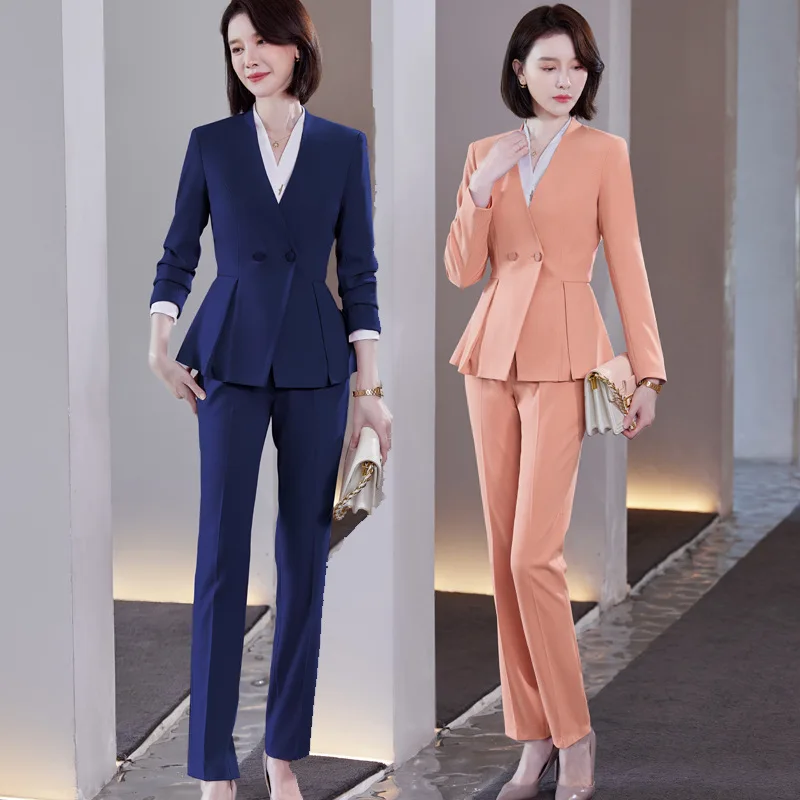 

High-End Suit Autumn High-End Business Wear Broadcast Art Exam Elegant Formal Clothes Jewelry Shop Workwear Suit Autumn