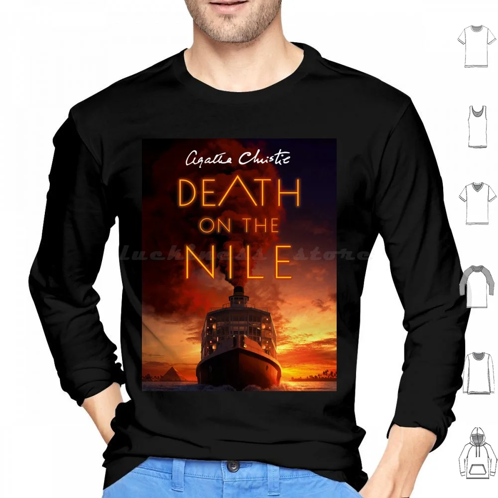 Sudaderas con capucha Death On The Nile, manga larga, novela de Death On The Nile, Agatha Christie, misterio, asesinato, barco, libro del Nilo, película