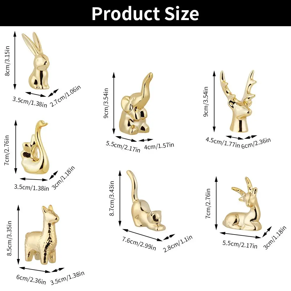 Multiple Ins Nordic Styles Ceramic Creative Gold Color Home Photographic Props Miniature Golden Decor Desktop Figurines Ornament