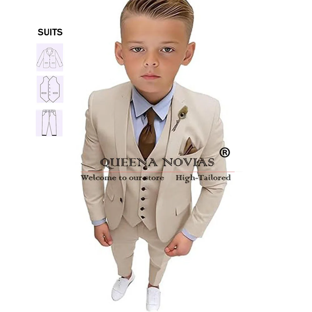 

Classic Boy Suits Formal Party Children Jacket Vest Pants 3 Piece Wedding Tuxedo For Children Bespoke Kids Dinner Prom Blazer