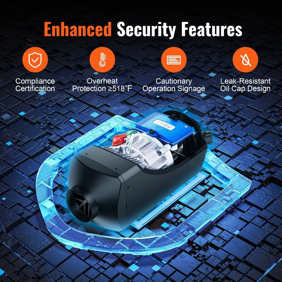 Réchauffeur d'air Diesel 12V 2KW, écran LCD, télécommande pour voiture, Bus, RV, intérieur