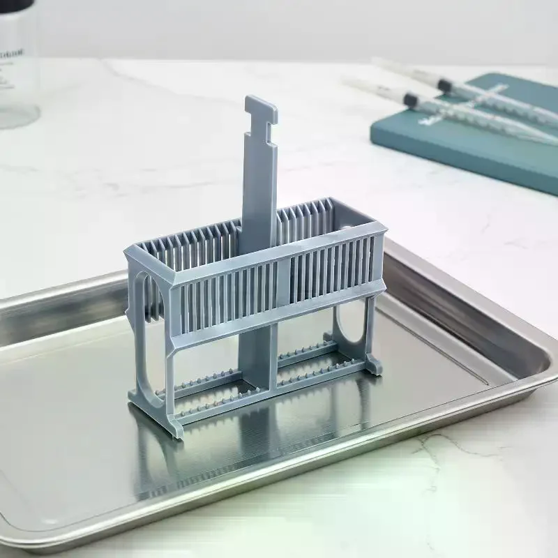 Slide Staining Rack for Laboratory, Durable Plastic Stand, Holds Multiple Slides, Ideal for Histology Resear