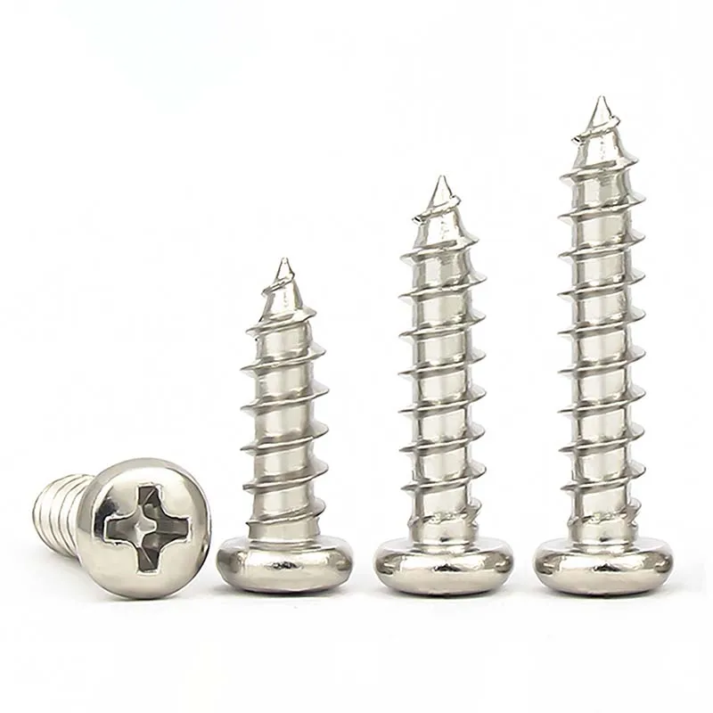 50~500Pcs M1 M1.2 M1.4 M1.5 M1.7 M1.8~M4 Nickel-Plated Carbon Steel Cross Recessed Round Head Self-Tapping Screw Mini Screws