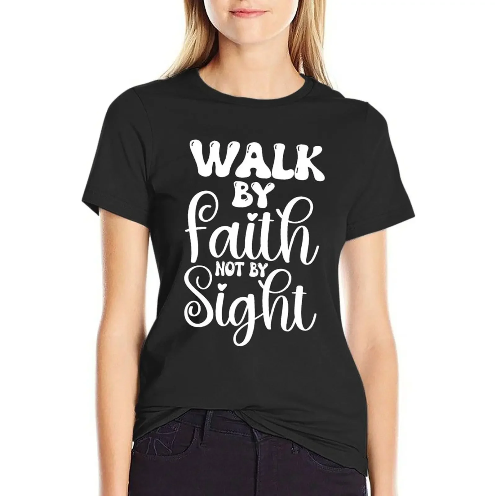 

Walk By Faith Not By Sight T-shirt animal print shirt for girls oversized korean fashion womans clothing