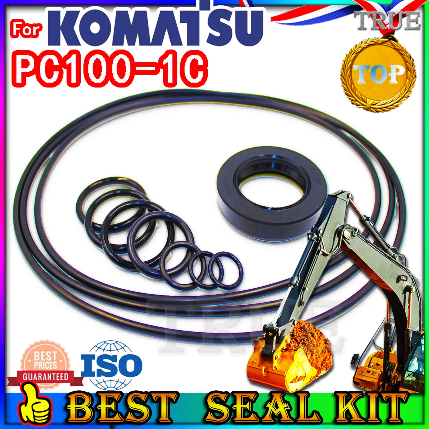 For KOMATSU PC100-1C Oil Seal Repair Kit Boom Arm Bucket Excavator Hydraulic Cylinder PC100 1C Nitrile NBR Nok Washer Skf Track