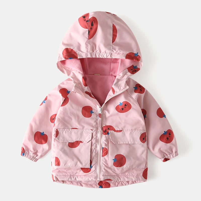 2 3 4 5 6 7 Years Baby Girls Jacket Autumn And Winter Plus Velvet Warm Boys Outwear Fashion Hooded Zipper Kids Windbreaker Coats