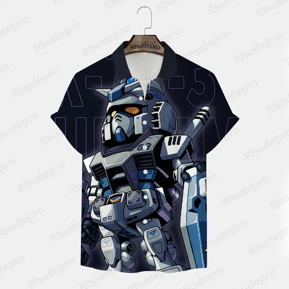 Men\'s Clothes Summer Tops 2024 shirt Children\'s Gundam Model Cosplay 5XL Gift Clothing Summer Streetwear Hip Hop Trend