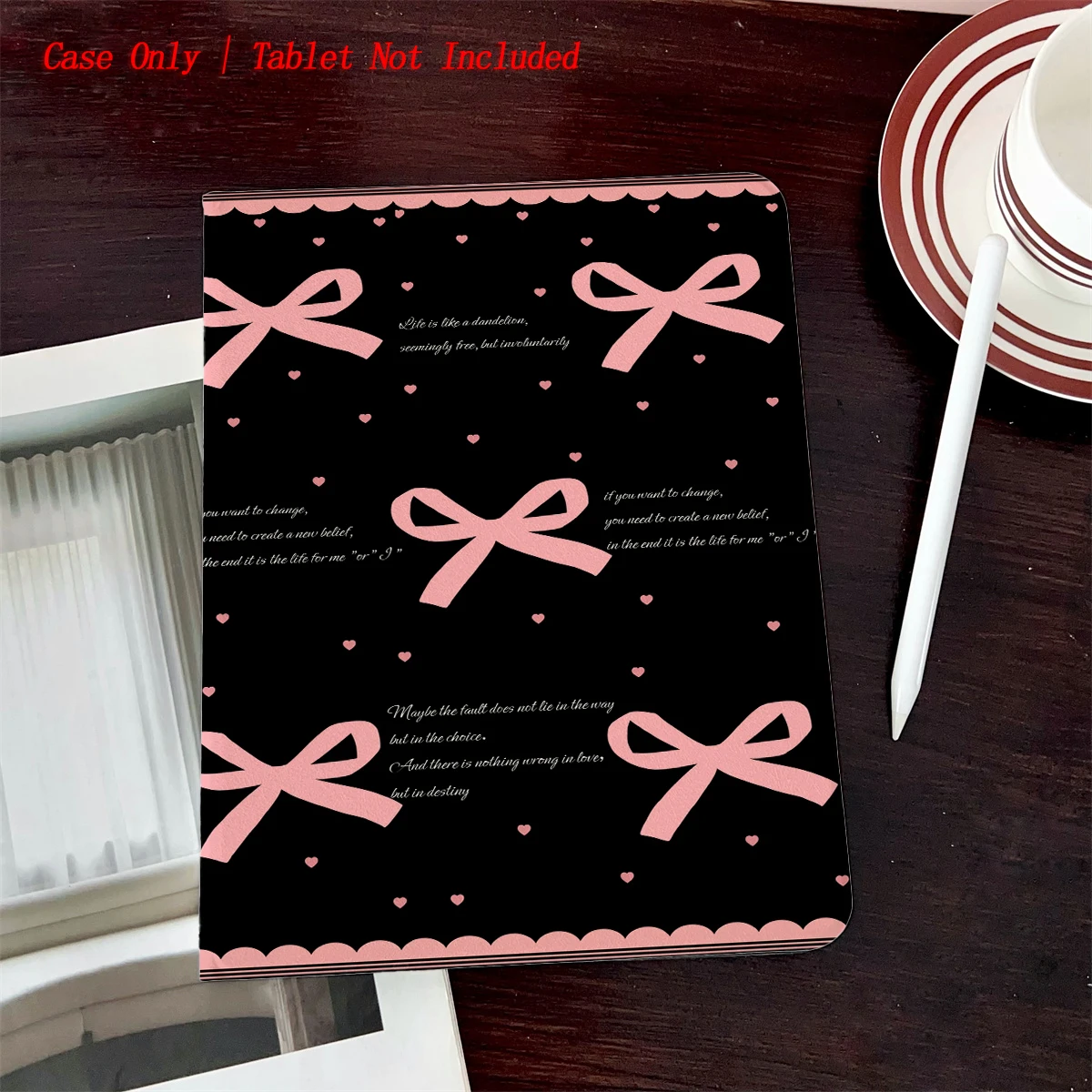 

Модный мультяшный чехол для iPad Mini 6/iPad 8th/Air 3, мягкий силиконовый защитный чехол с бантом на ремне, черный, edgy, стиль с принтом