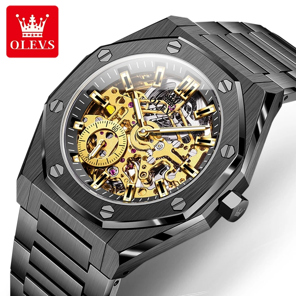 OLEVS 6669 Watch Man Luxury Original Automatic Mechanical Business Watch﻿ Waterproof Luminous Week Date Moon Watches For Man