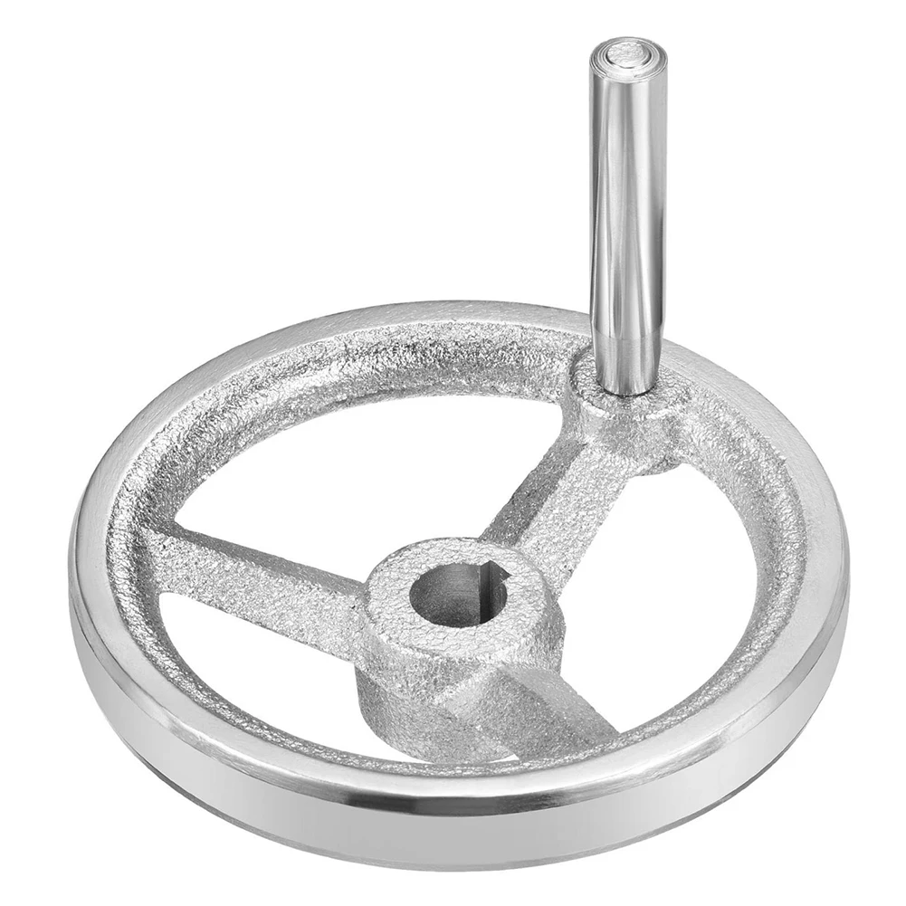 Rotary Handwheel 100mm 394 Inch Chrome Plated Cast Iron with Handle for Precise Control on For Milling Machines