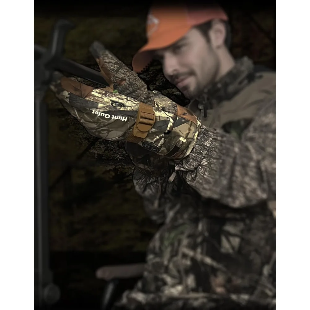 قفازات صيد ساخنة مبطنة بالصوف مقاومة للماء 7.4 فولت، عبوتان بطارية، مقاسات للجنسين M-XXL، تصميم مموه #5