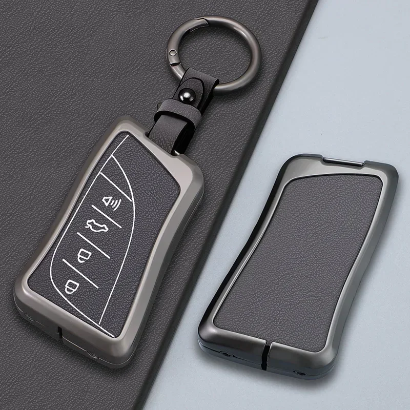 Stylish Zinc Alloy Leather Remote Key Case Cover 4 Buttons For Lexus ES UX NX LC500 UX200 ES350 UX200 LS500 LS500H LC500h ES300h