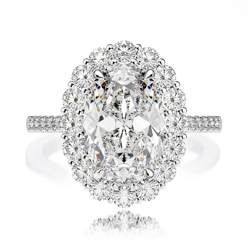 

EUREKA100% Стерлинговое Серебро 925 пробы Создано Циркон 3CT 8*12 Цитрин Белый cz Драгоценный Камень Обручальное Кольцо Обручальное Вечерние Изящные Ювелирные Изделия