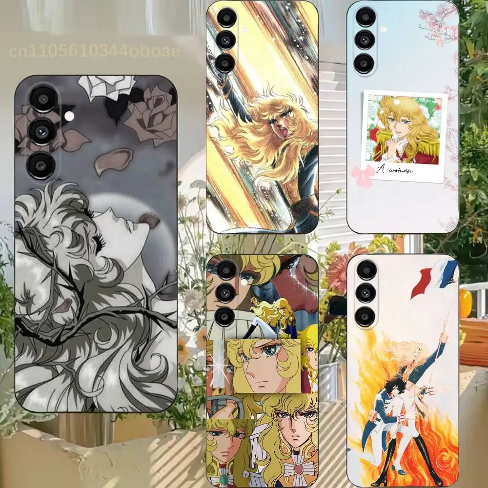 Rose of V-Versailles Lady Oscar Phone Case For Samsung S25,24,21,22,23,20,S30,Ultra,Plus,Fe,Lite,Note,5G Black Soft
