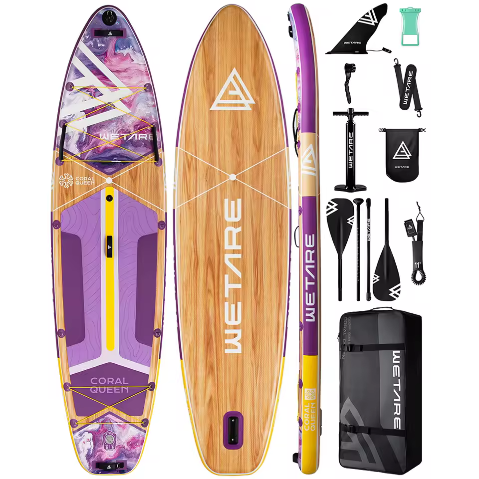 Myboat WETARE Waterproof Extra Wide Inflatable Paddle Board 11'6''x35''x6''Adult Standing Style Aquatic Fishing With Accessories