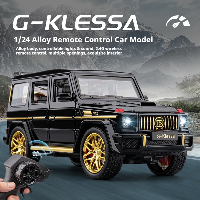 

1:24 Open the door alloy car model G63 rc car 2.4g lighting linkage sound effect proportional throttle remote control sports car