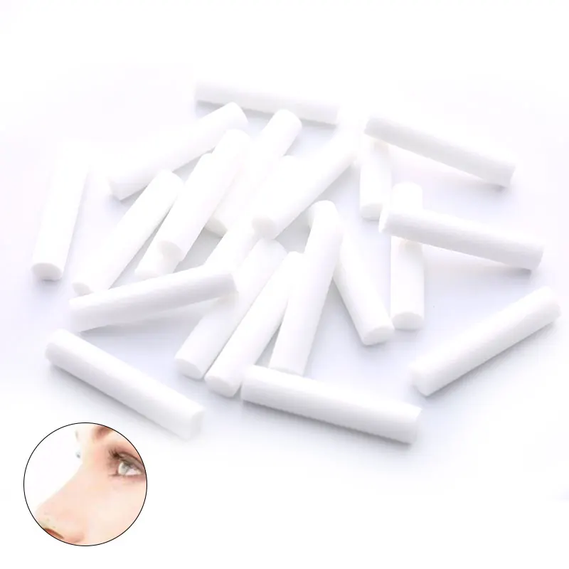 [FE] 20Pcs Nasal Inhaler Replacement Cotton Wicks Aromatherapy Inhaler Refill Wick Stick Package,