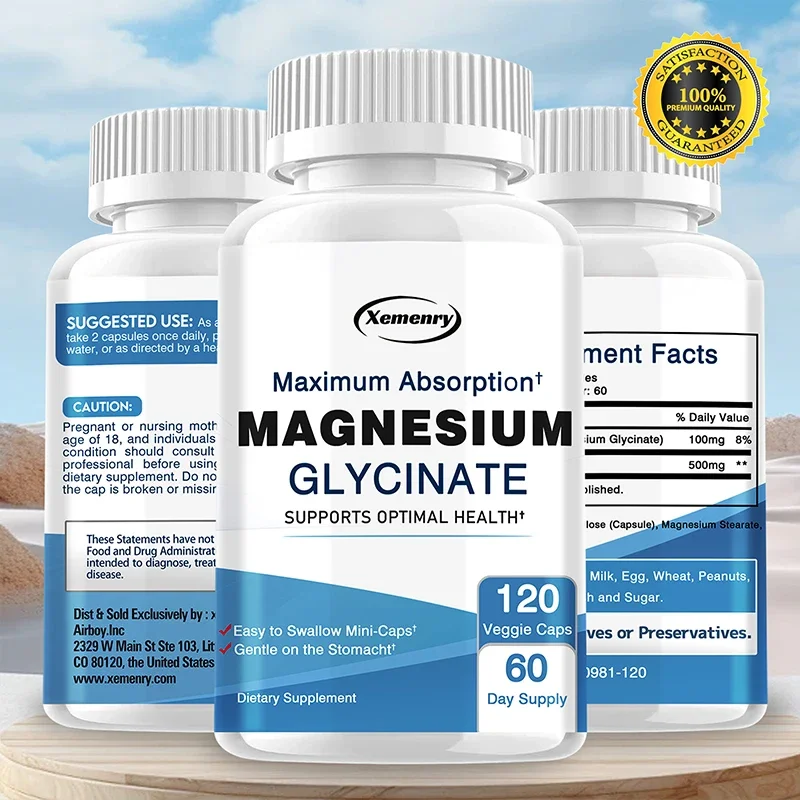 

Magnesium Glycinate - Support Bone Immune System,Heart Health Mineral Supplement Help Natural Sleep