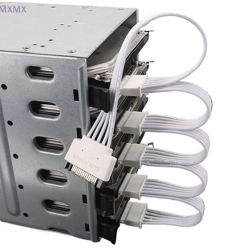 

НОВЫЙ 15-контактный SATA/4-контактный кабель-разветвитель питания, жесткий диск, 1 штекер на 5 гнезд, удлинитель питания для DIY PC Sever