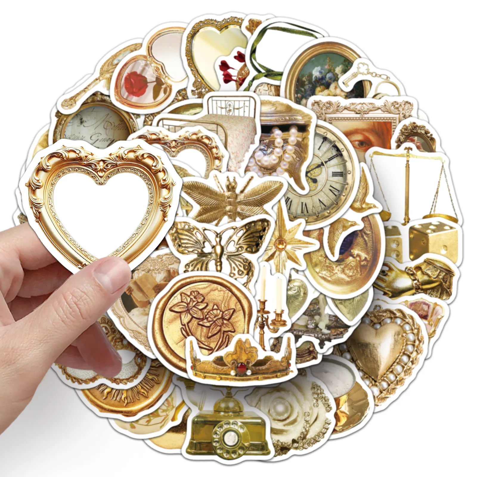 

50 vintage gold palace Instagram style stickers, paper gorgeous and exquisite cartoon decoration account stickers